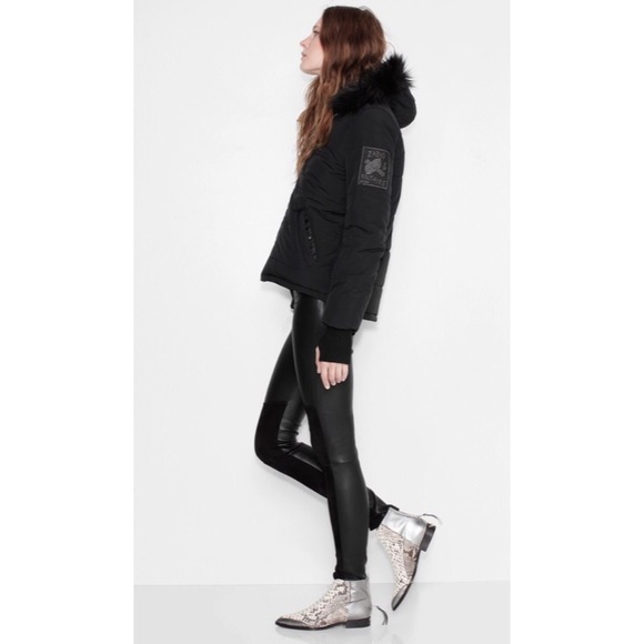 📸🆕 Z&V ღ Patch Quilt ღ Down Parka Faux Fur Trim - Picture 4 of 8